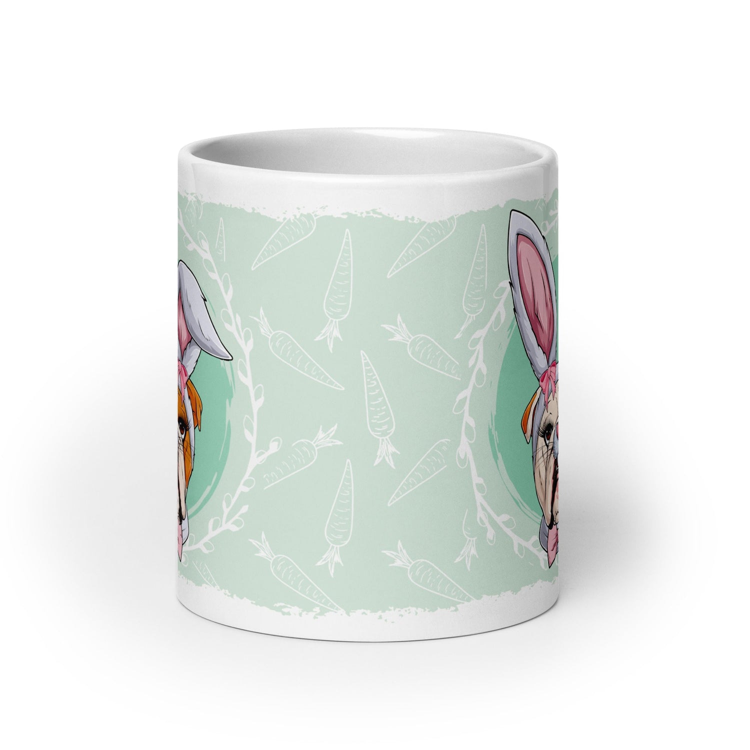 Female Easter Bulldog Mug (20oz) | Red &amp; White Colored