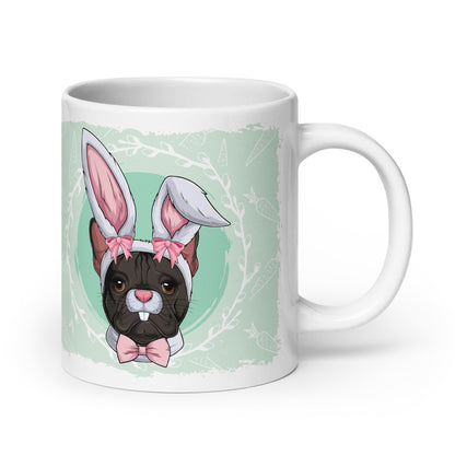 Female Easter Frenchie Mug (20oz) | B&amp;W Colored
