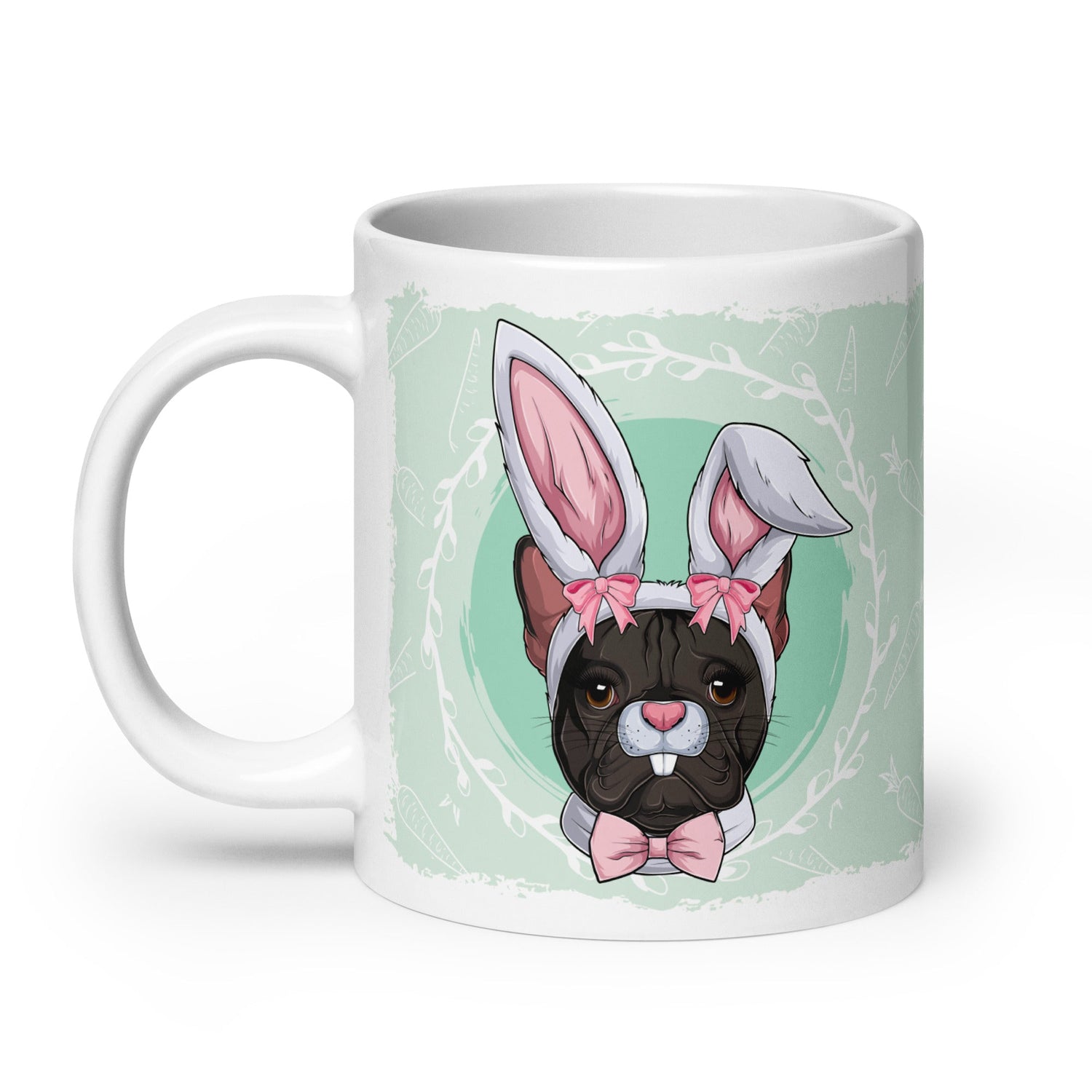 Female Easter Frenchie Mug (20oz) | B&amp;W Colored