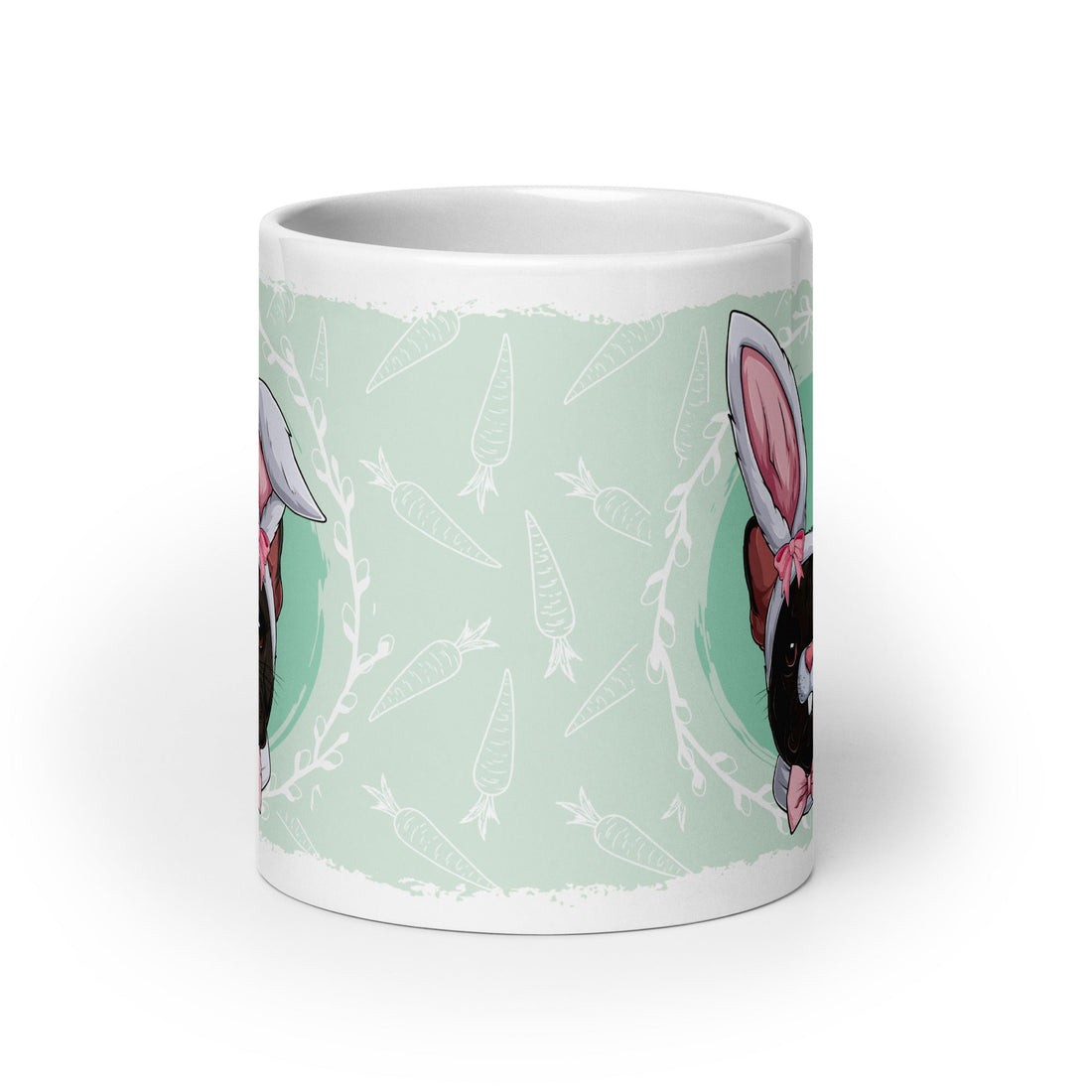 Female Easter Frenchie Mug (20oz) | B&amp;W Colored