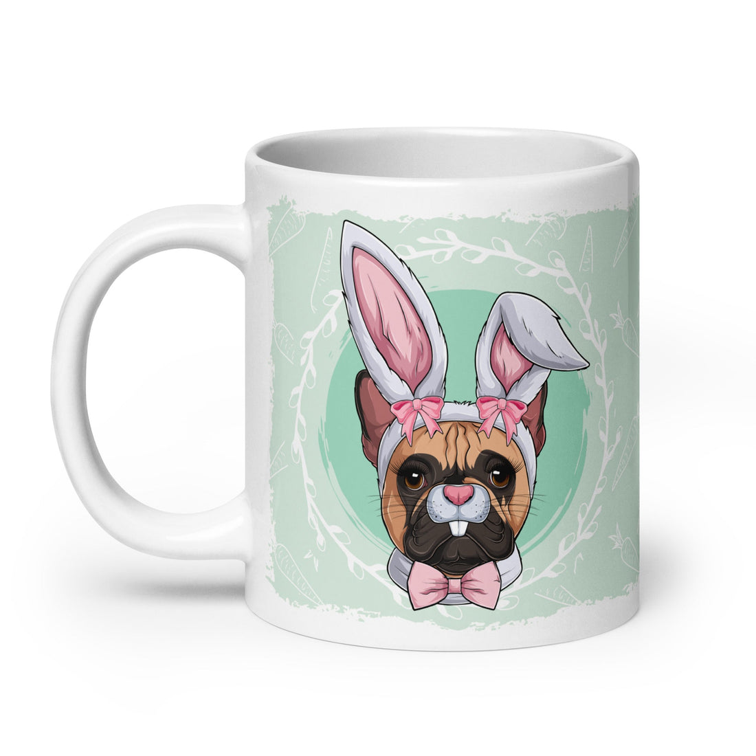 Female Easter Frenchie Mug (20oz) | Fawn &amp; White Colored