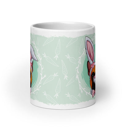 Female Easter Frenchie Mug (20oz) | Red &amp; White Colored