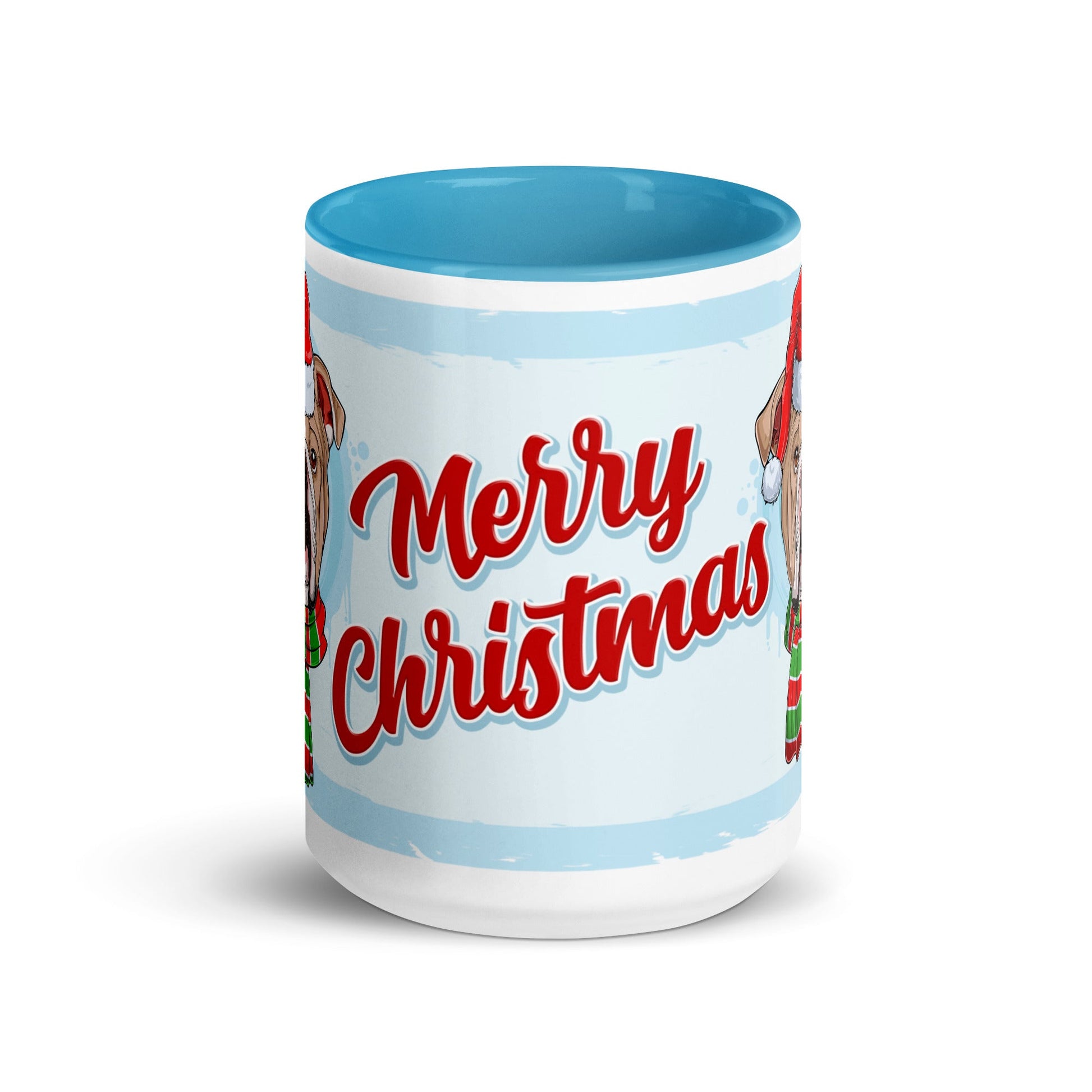 Festive "Merry Christmas" English Bulldog Mug | Fawn & White Colored Male