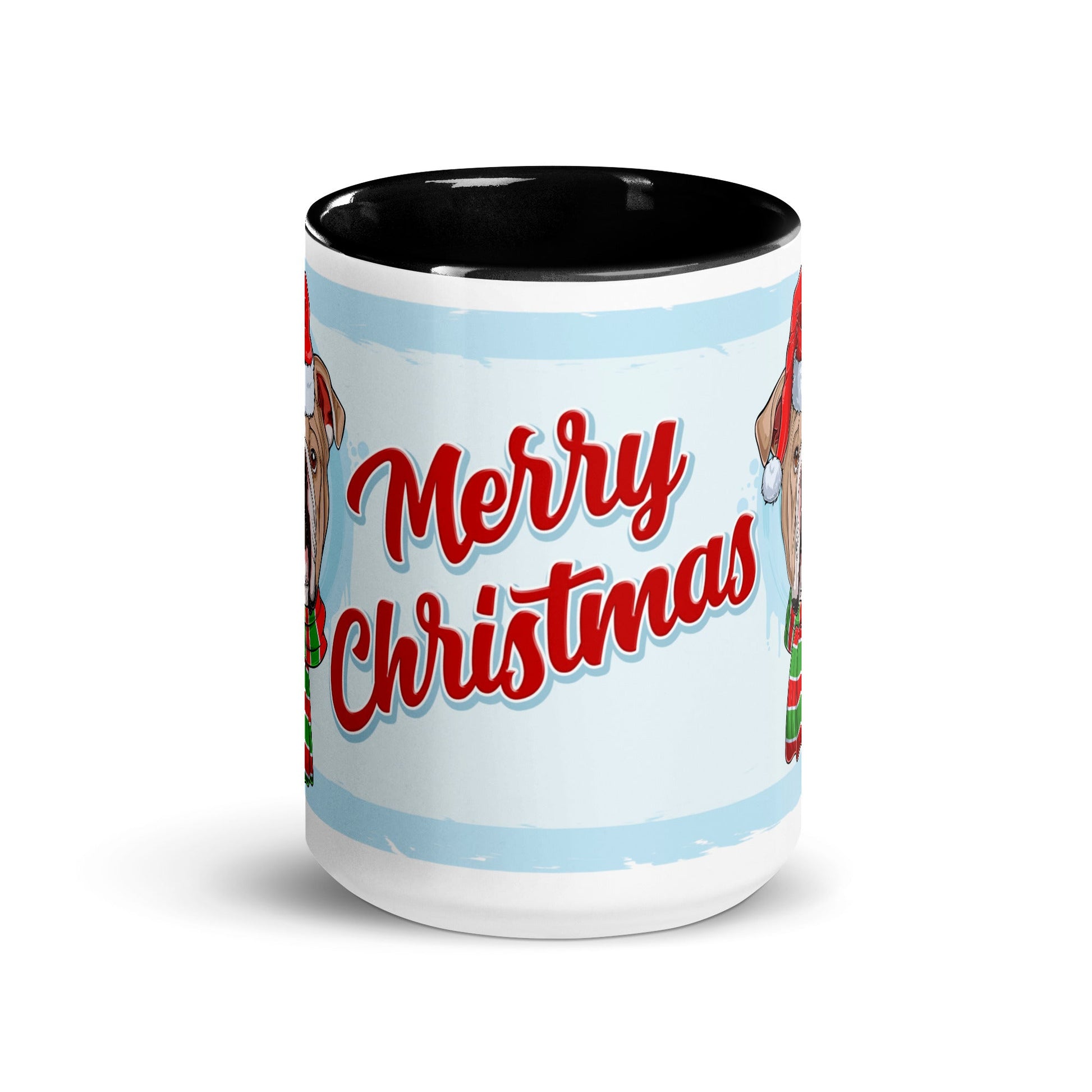 Festive "Merry Christmas" English Bulldog Mug | Fawn & White Colored Male