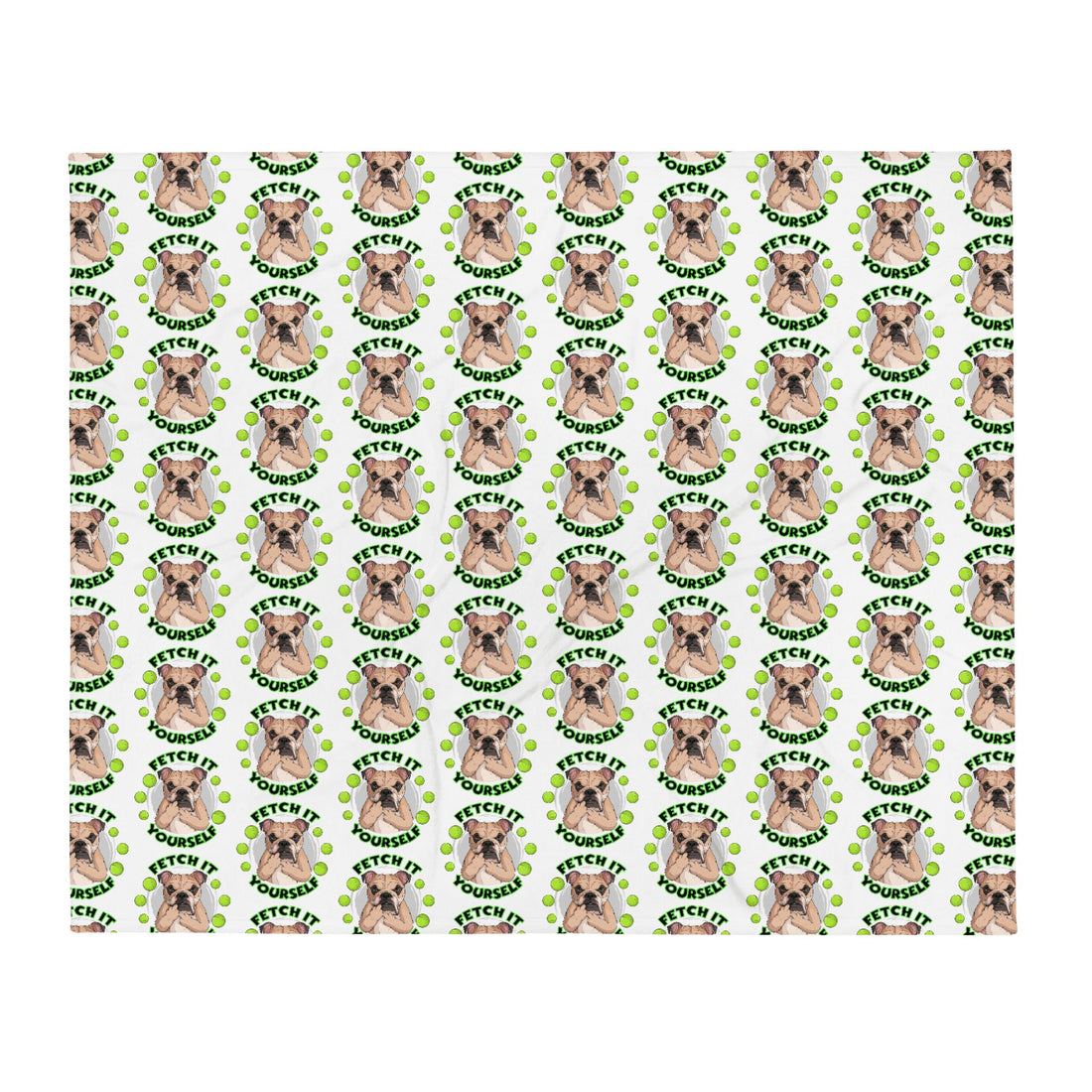 &quot;Fetch It Yourself&quot; English Bulldog Throw Blanket