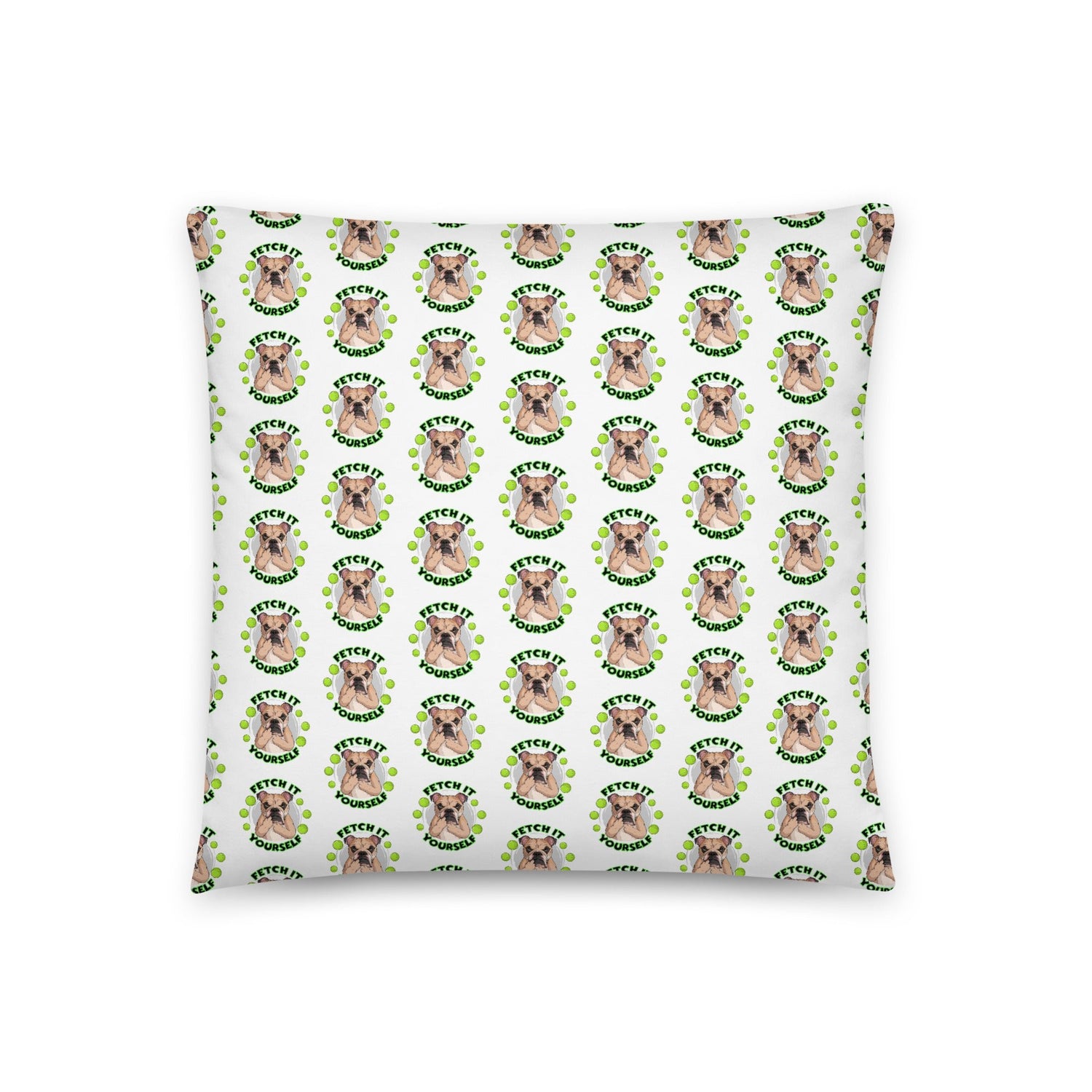 &quot;Fetch it Yourself&quot; English Bulldog Throw Pillow