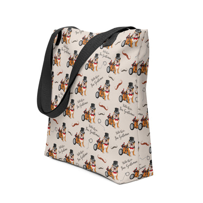 &quot;Fine Gentleman&quot; English Bulldog in Wheelchair Tote Bag