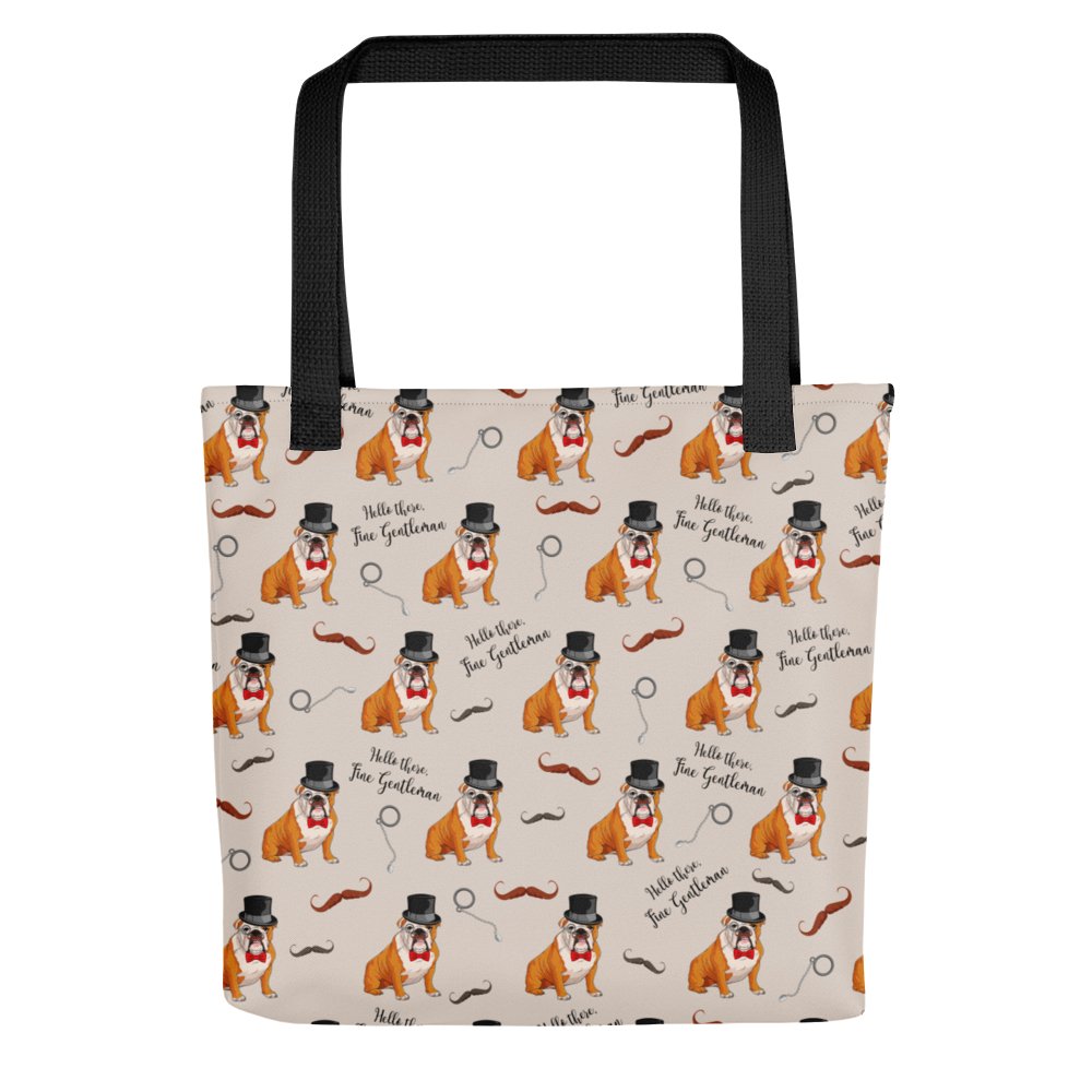 &quot;Fine Gentleman&quot; English Bulldog Tote Bag