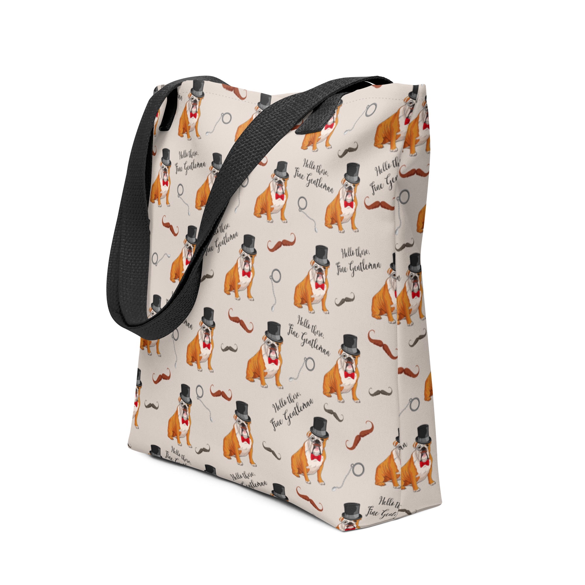 "Fine Gentleman" English Bulldog Tote Bag