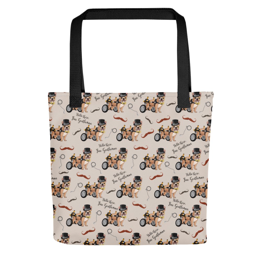 "Fine Gentleman" French Bulldog in Wheelchair Tote Bag