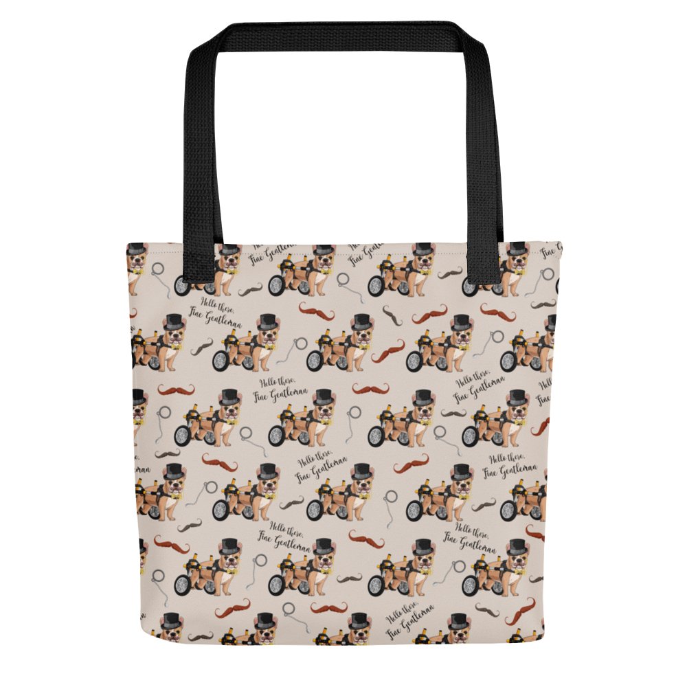 &quot;Fine Gentleman&quot; French Bulldog in Wheelchair Tote Bag