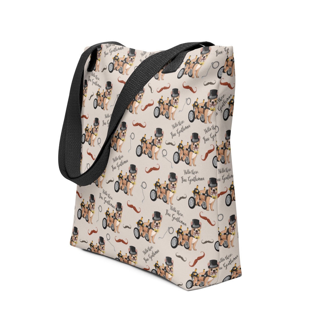 &quot;Fine Gentleman&quot; French Bulldog in Wheelchair Tote Bag