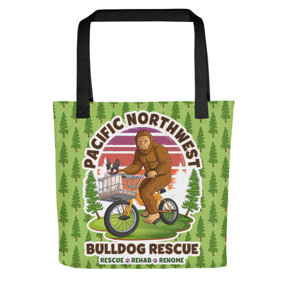&quot;Frenchies &amp; Bigfoot&quot; Pacific Northwest Bulldog Rescue Tote Bag