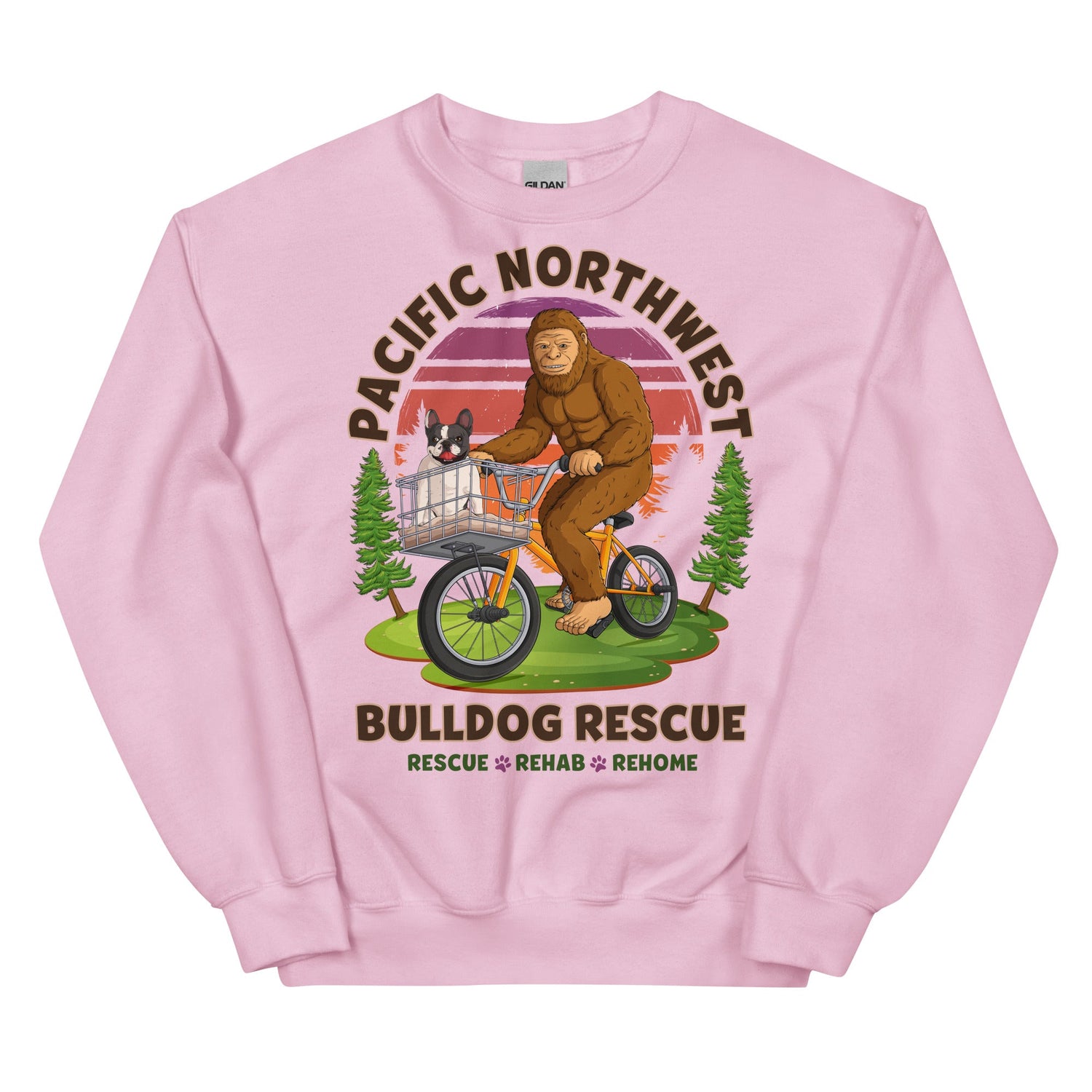 &quot;Frenchies &amp; Bigfoot&quot; Pacific Northwest Bulldog Rescue Unisex Sweatshirt