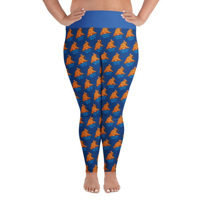 &quot;Frenchies For Life&quot; Blue Plus Size Leggings | Red &amp; White Colored
