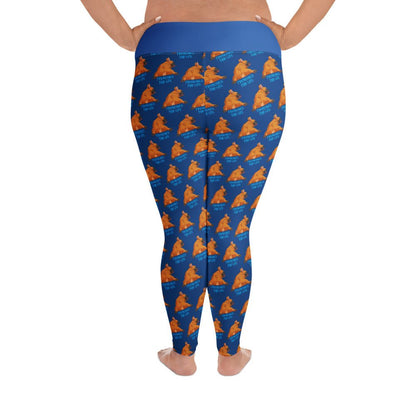 &quot;Frenchies For Life&quot; Blue Plus Size Leggings | Red &amp; White Colored