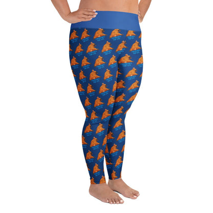 &quot;Frenchies For Life&quot; Blue Plus Size Leggings | Red &amp; White Colored