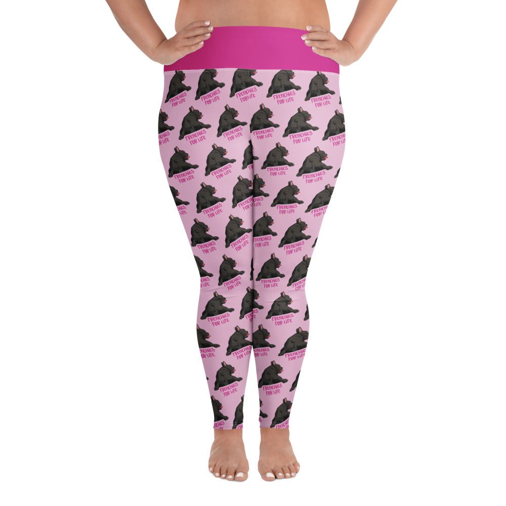 &quot;Frenchies For Life&quot; Plus Size Leggings | Black &amp; White Colored