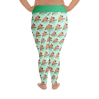 &quot;Frenchies For Life&quot; Plus Size Leggings | Fawn &amp; White Colored