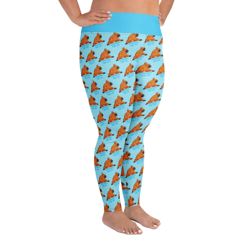 &quot;Frenchies For Life&quot; Plus Size Leggings | Red &amp; White Colored