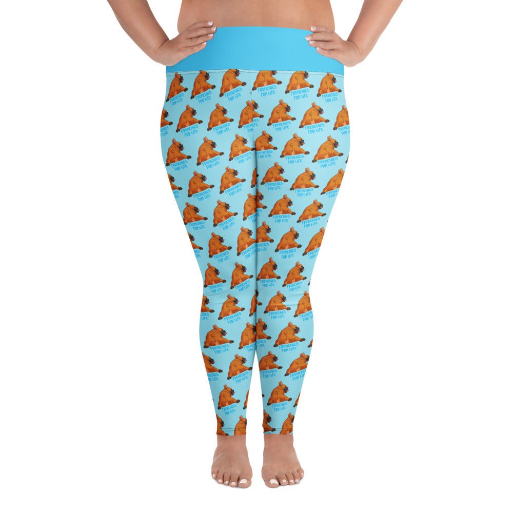 &quot;Frenchies For Life&quot; Plus Size Leggings | Red &amp; White Colored