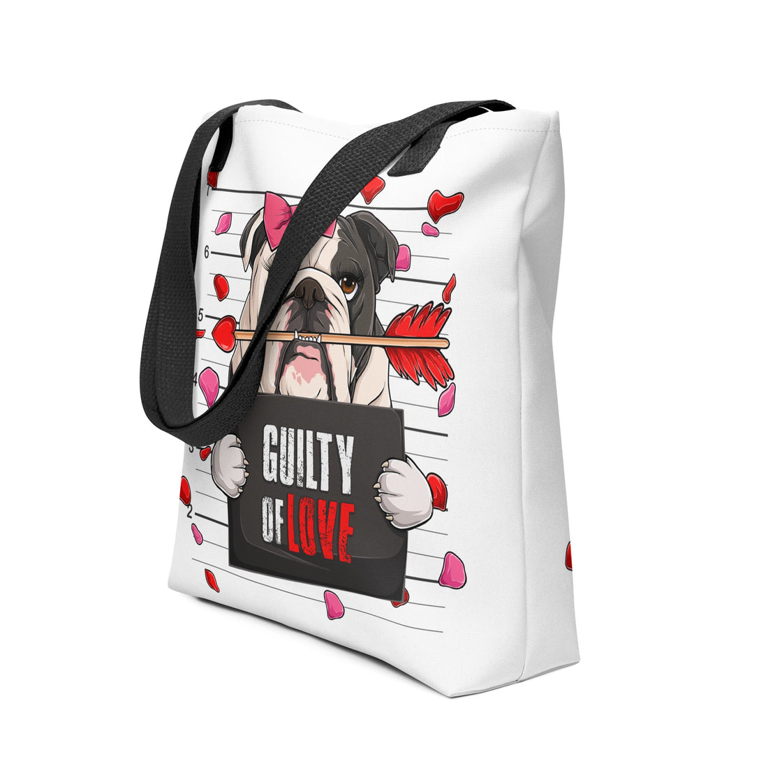 Gorgeous Black &amp; White Colored Female English Bulldog Guilty of Love Tote Bag