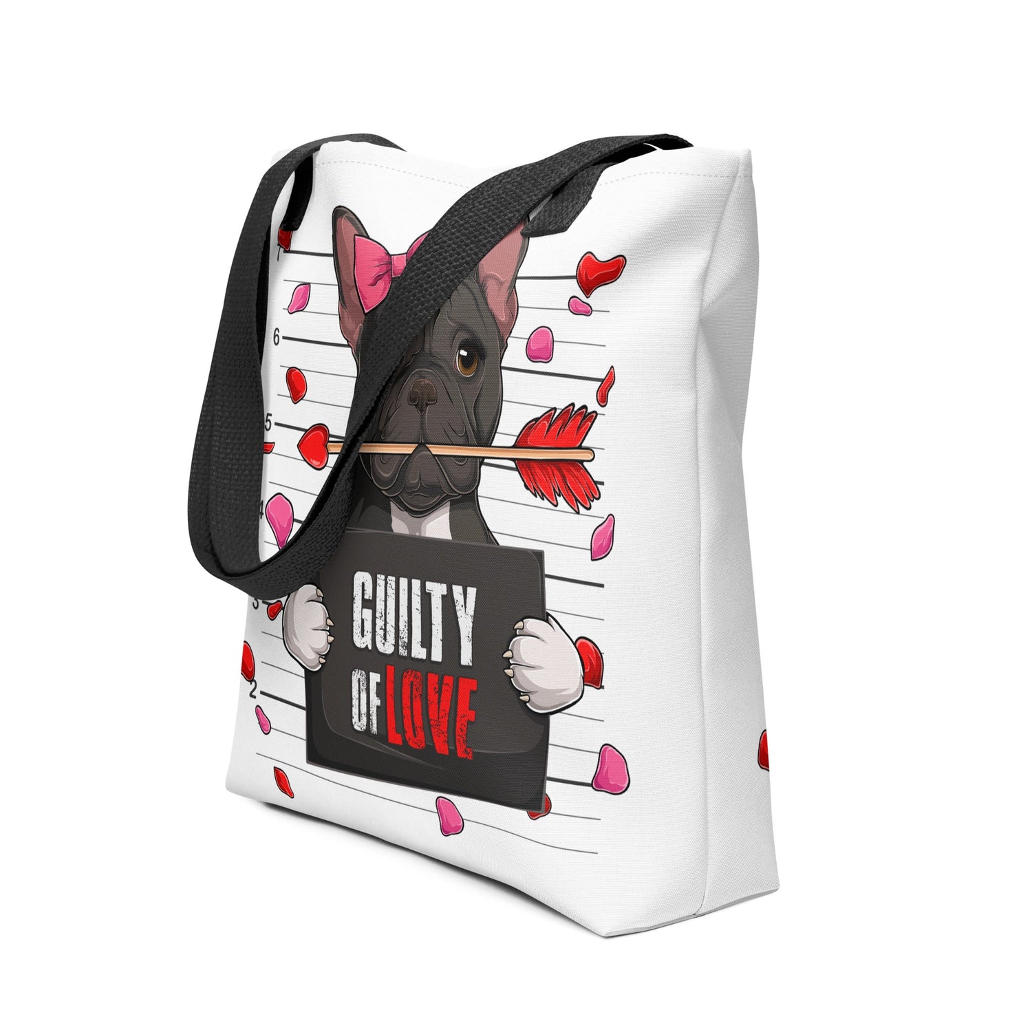 Gorgeous Black &amp; White Colored Female French Bulldog Guilty of Love Tote Bag