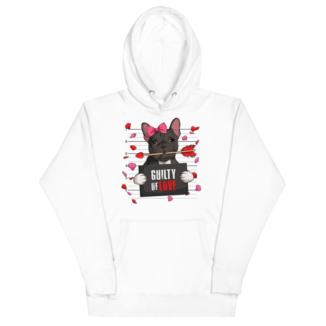 Gorgeous Black &amp; White Colored Female French Bulldog Guilty of Love Unisex Hoodie