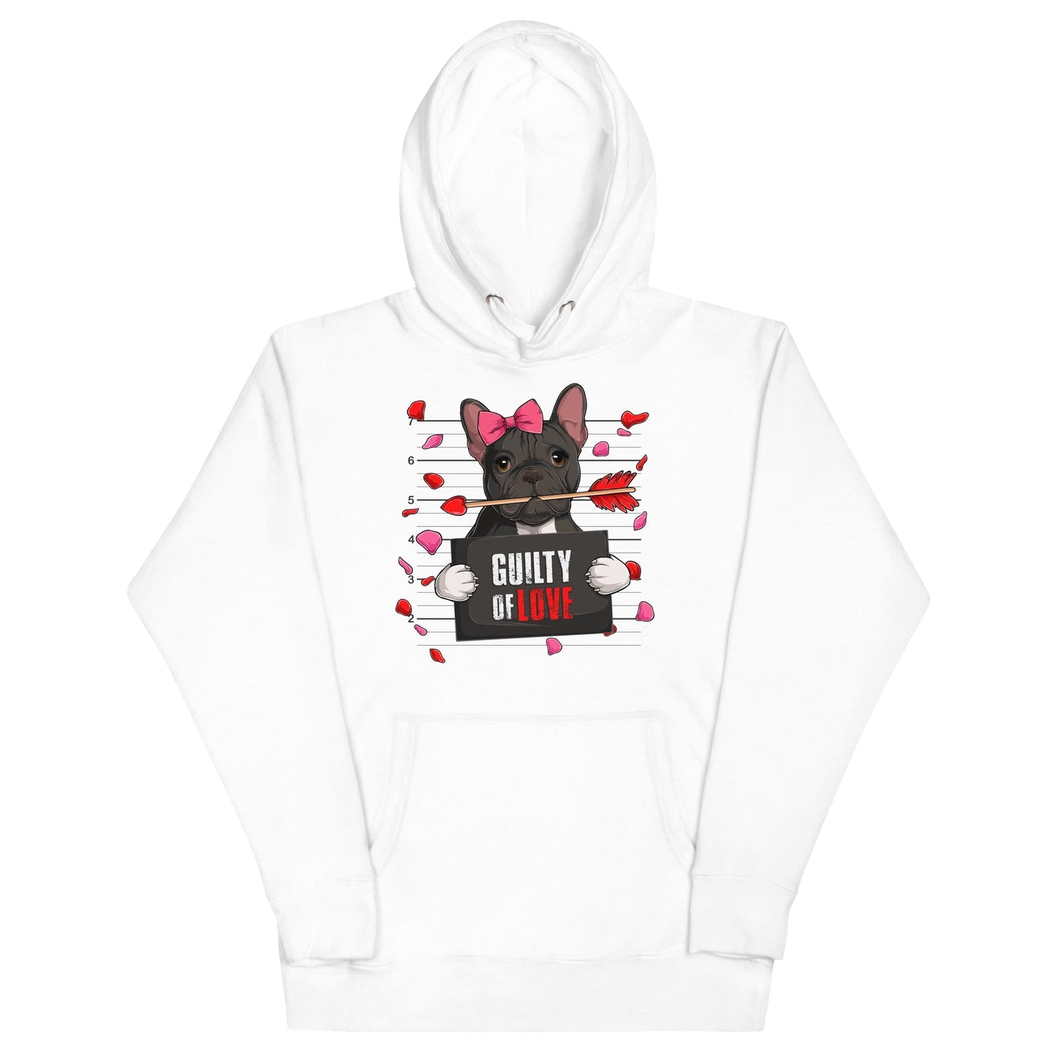 Gorgeous Black &amp; White Colored Female French Bulldog Guilty of Love Unisex Hoodie