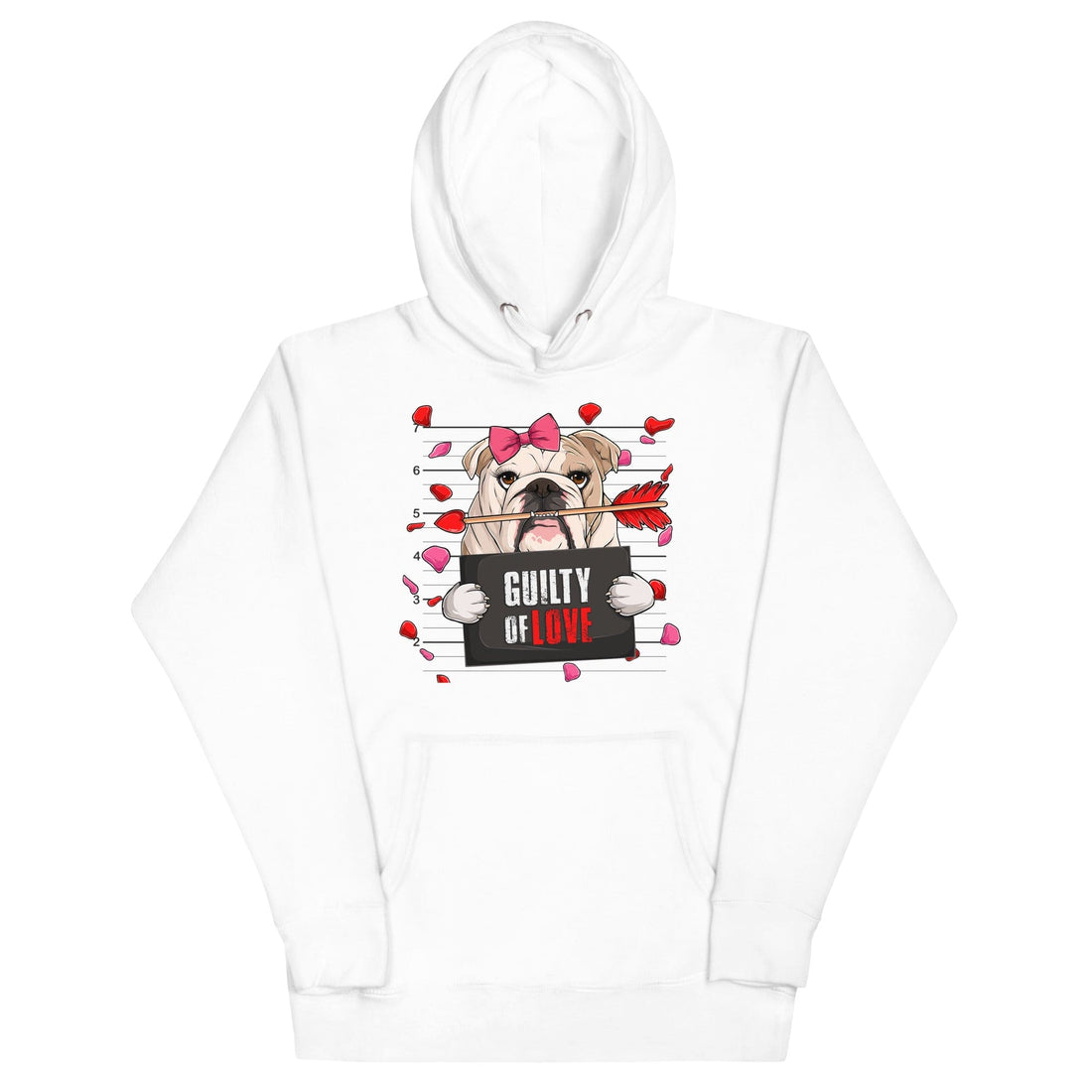 Gorgeous Fawn &amp; White Colored English Bulldog Guilty of Love Unisex Hoodie