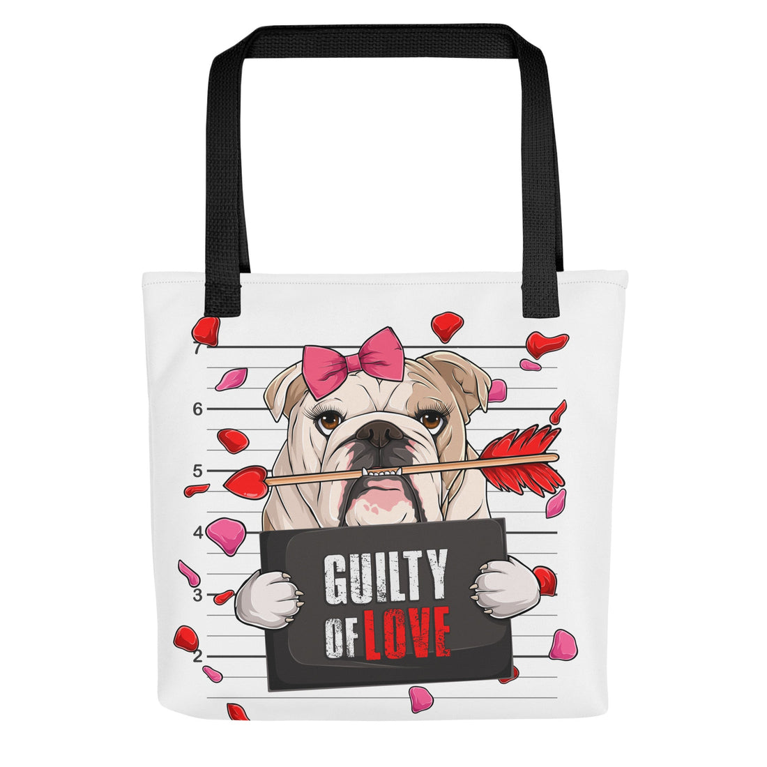 Gorgeous Fawn &amp; White Colored Female English Bulldog Guilty of Love Tote Bag