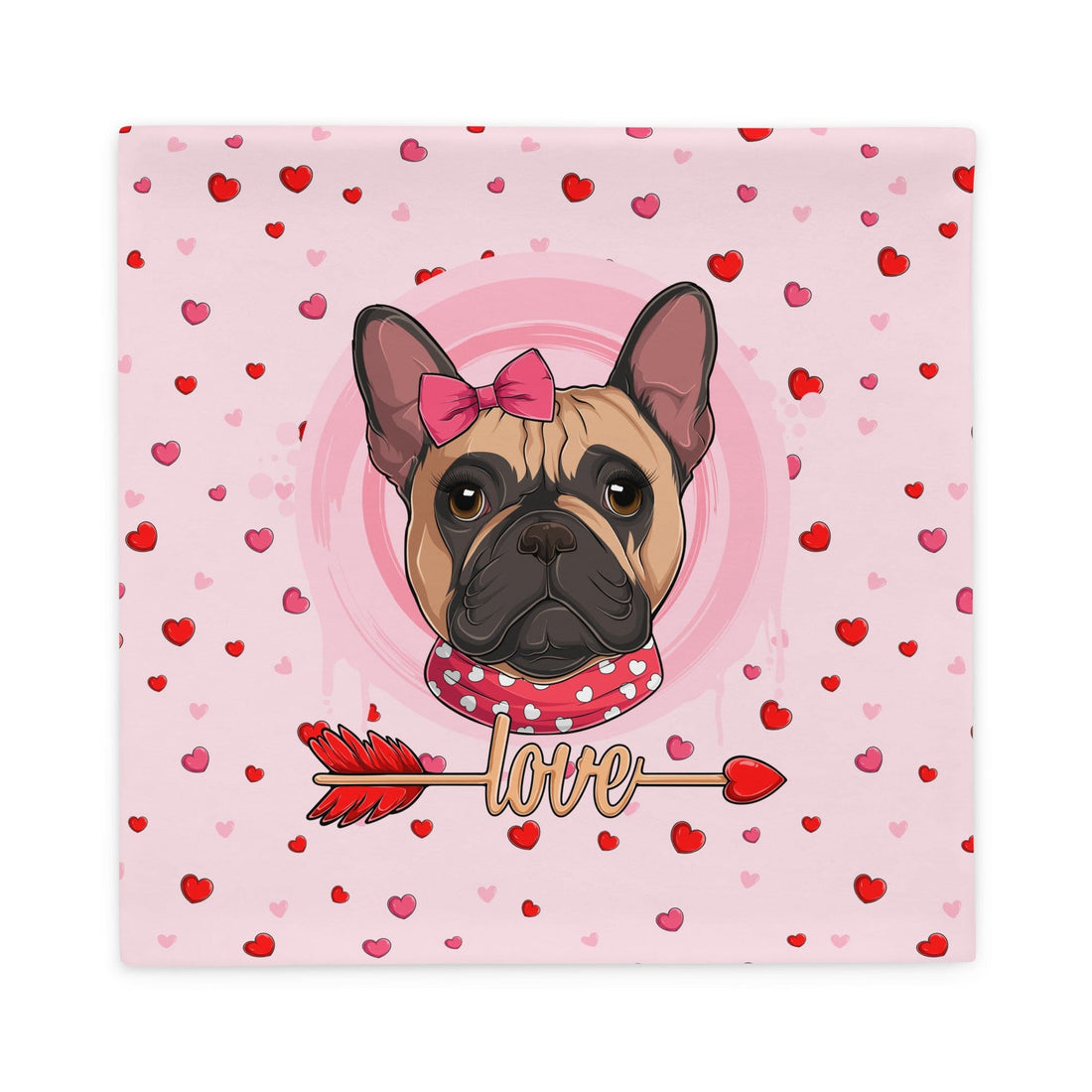 Gorgeous Fawn & White Colored Female French Bulldog Pink Valentine&