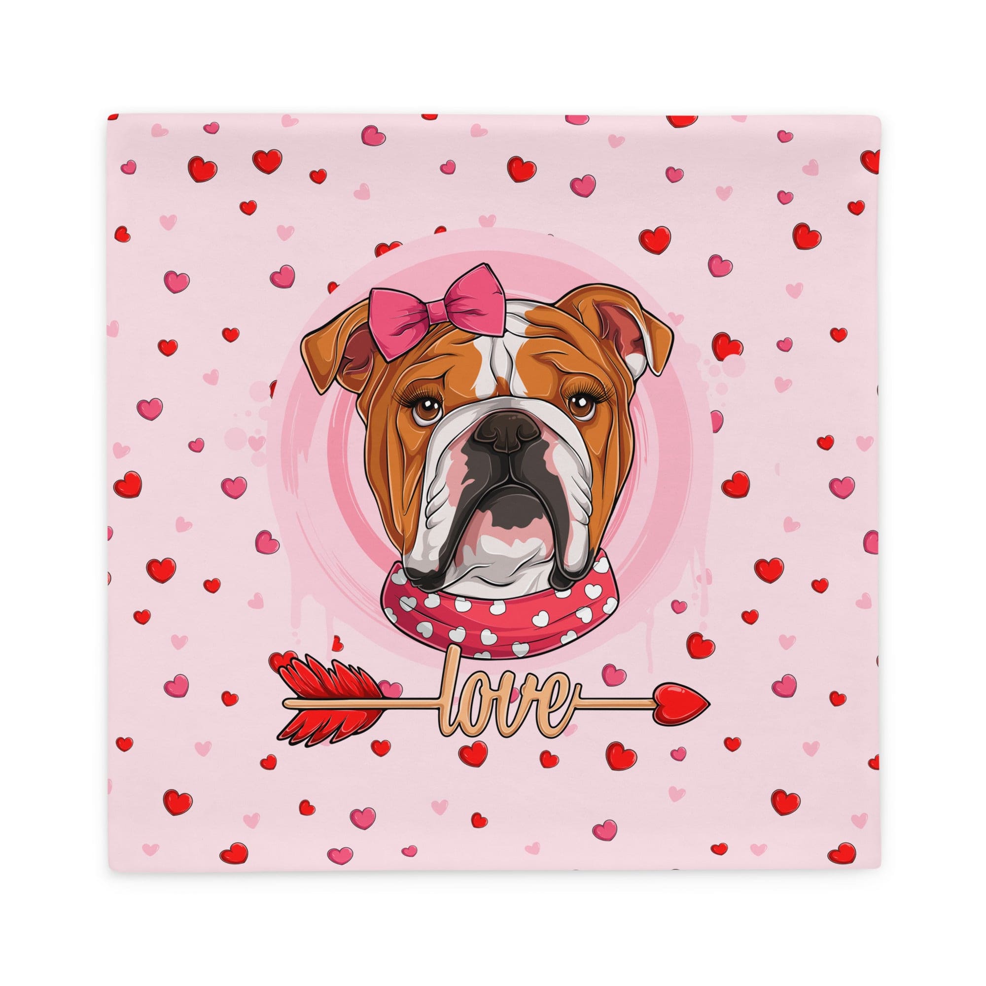 Gorgeous Red &amp; White Colored Female English Bulldog Pink Valentine&