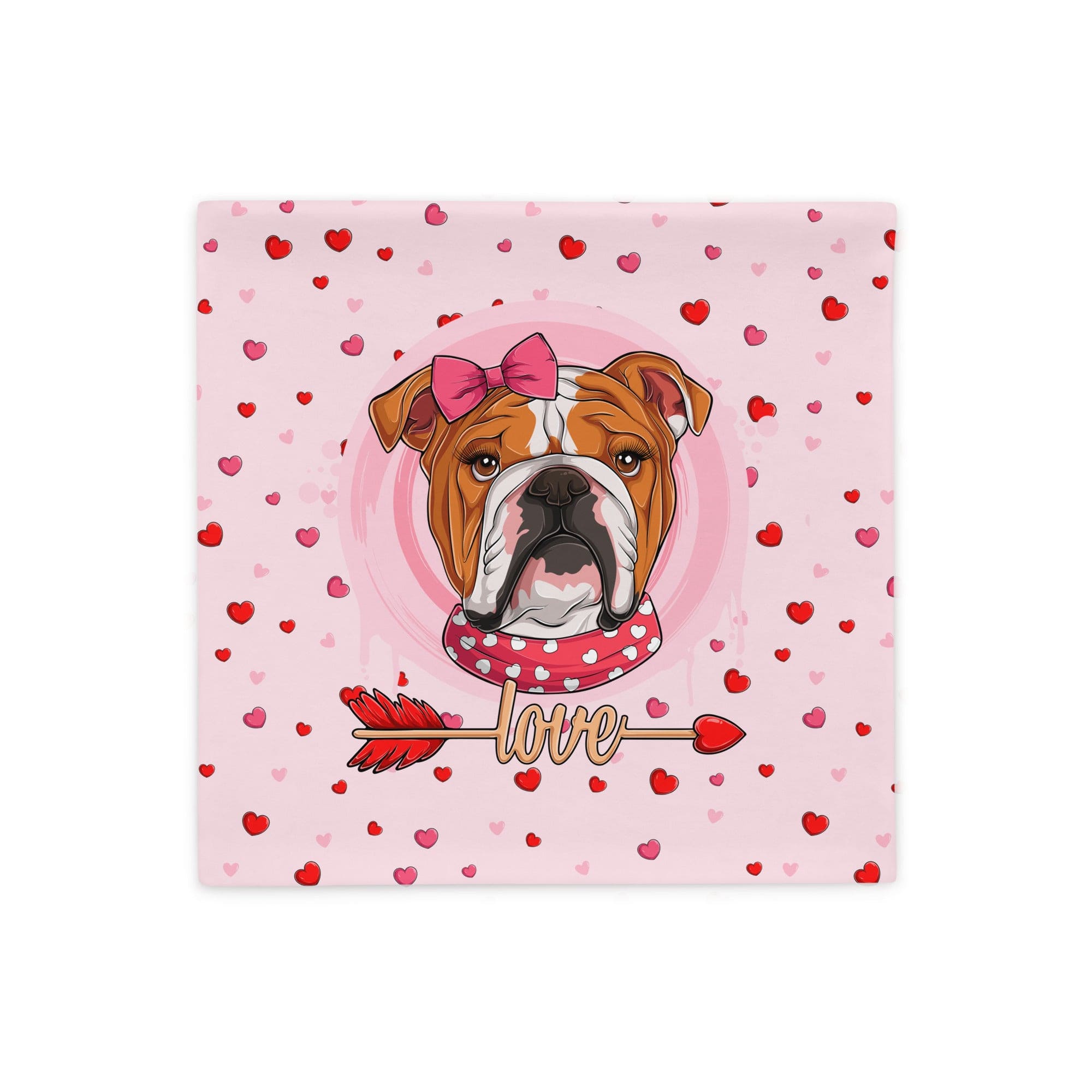 Gorgeous Red &amp; White Colored Female English Bulldog Pink Valentine&