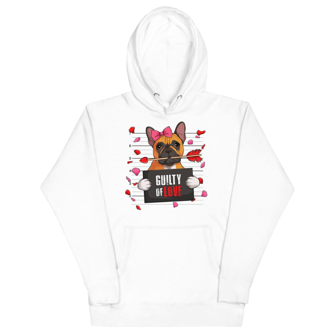 Gorgeous Red &amp; White Colored Female French Bulldog Guilty of Love Unisex Hoodie