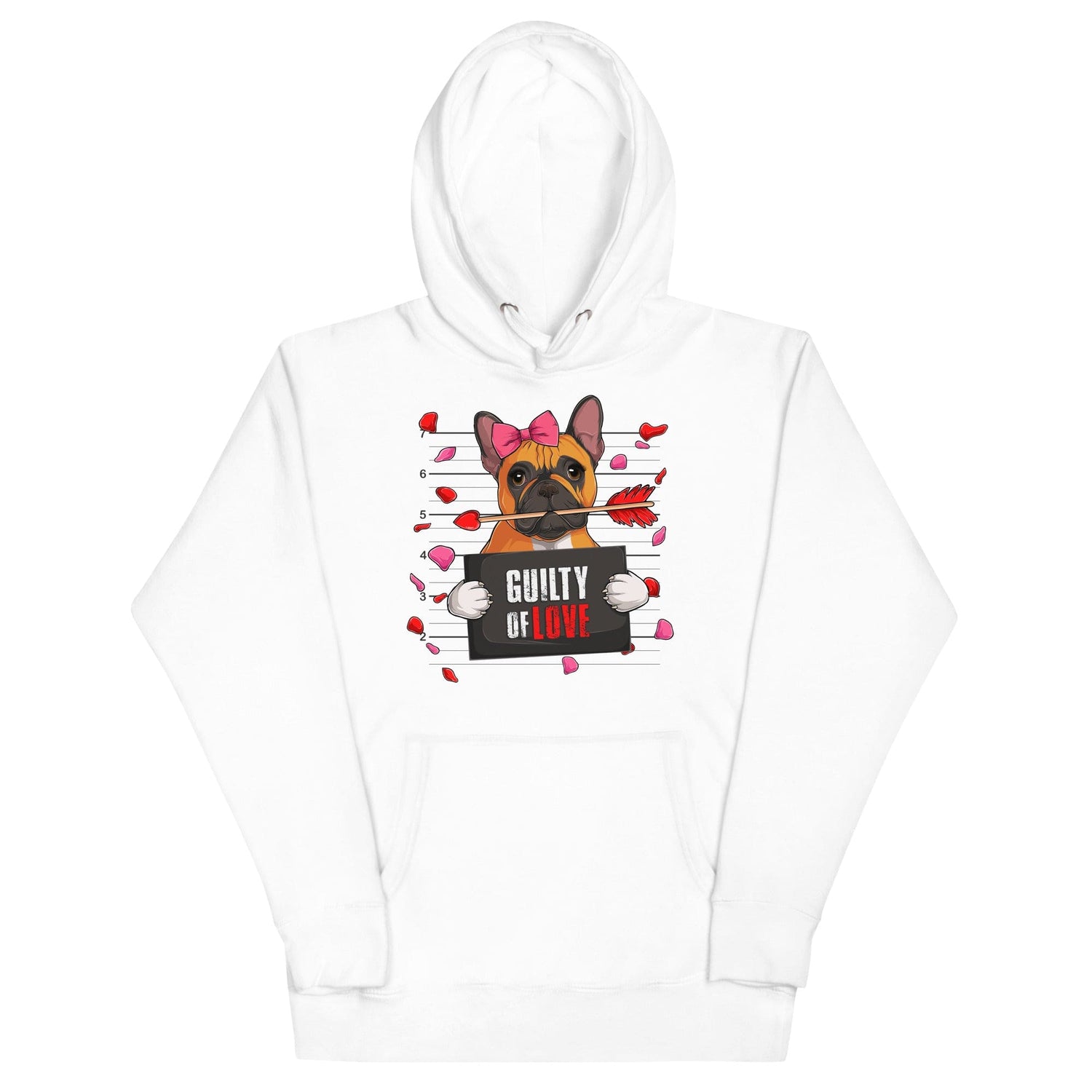 Gorgeous Red &amp; White Colored Female French Bulldog Guilty of Love Unisex Hoodie