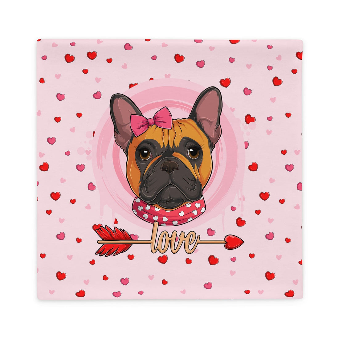 Gorgeous Red &amp; White Colored Female French Bulldog Pink Valentine&