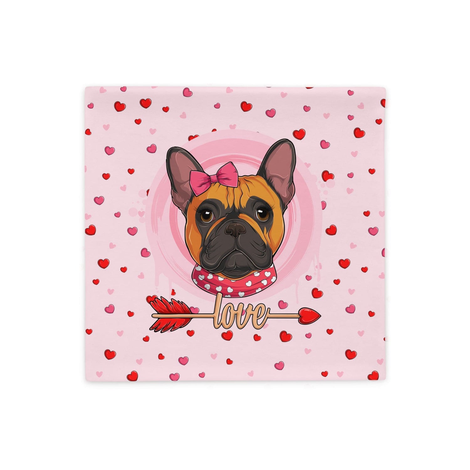 Gorgeous Red &amp; White Colored Female French Bulldog Pink Valentine&