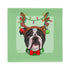 Grumpy Reindeer Male Bulldog Pillow Case | Black & White Colored