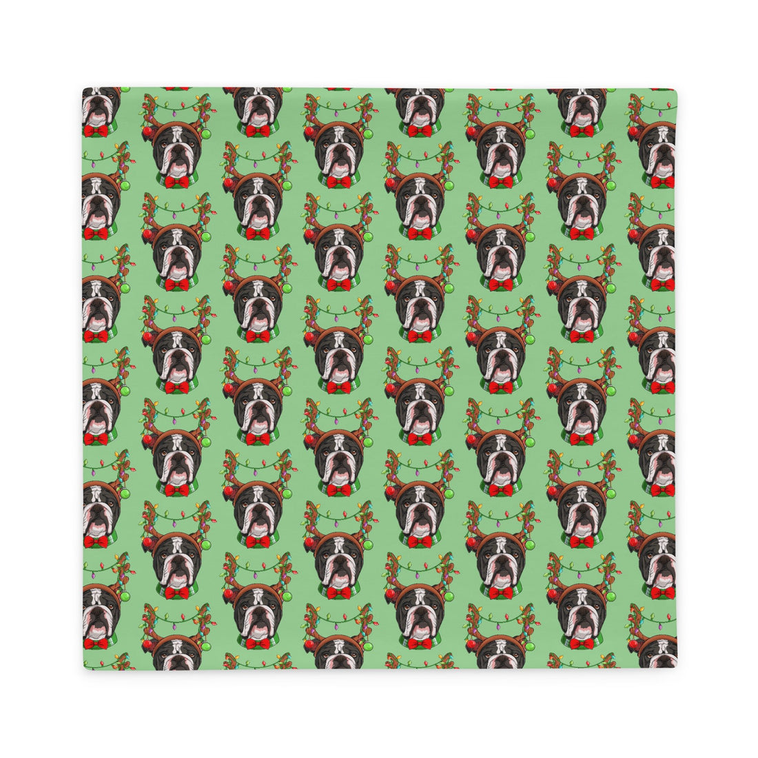 Grumpy Reindeer Male Bulldog Pillow Case | Black &amp; White Colored