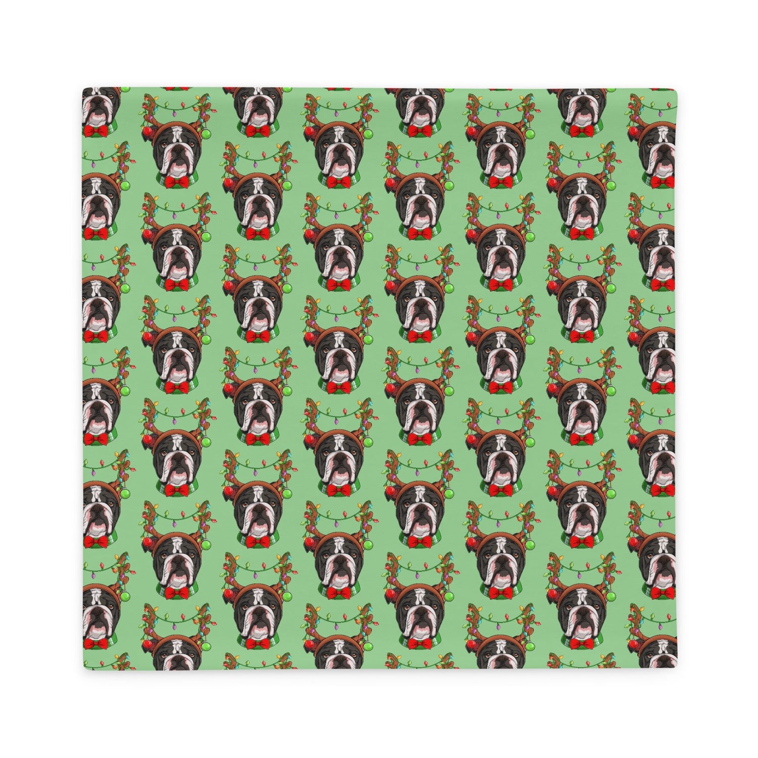 Grumpy Reindeer Male Bulldog Pillow Case | Black &amp; White Colored