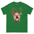 Grumpy Reindeer Male Bulldog T-Shirt | Fawn & White Colored