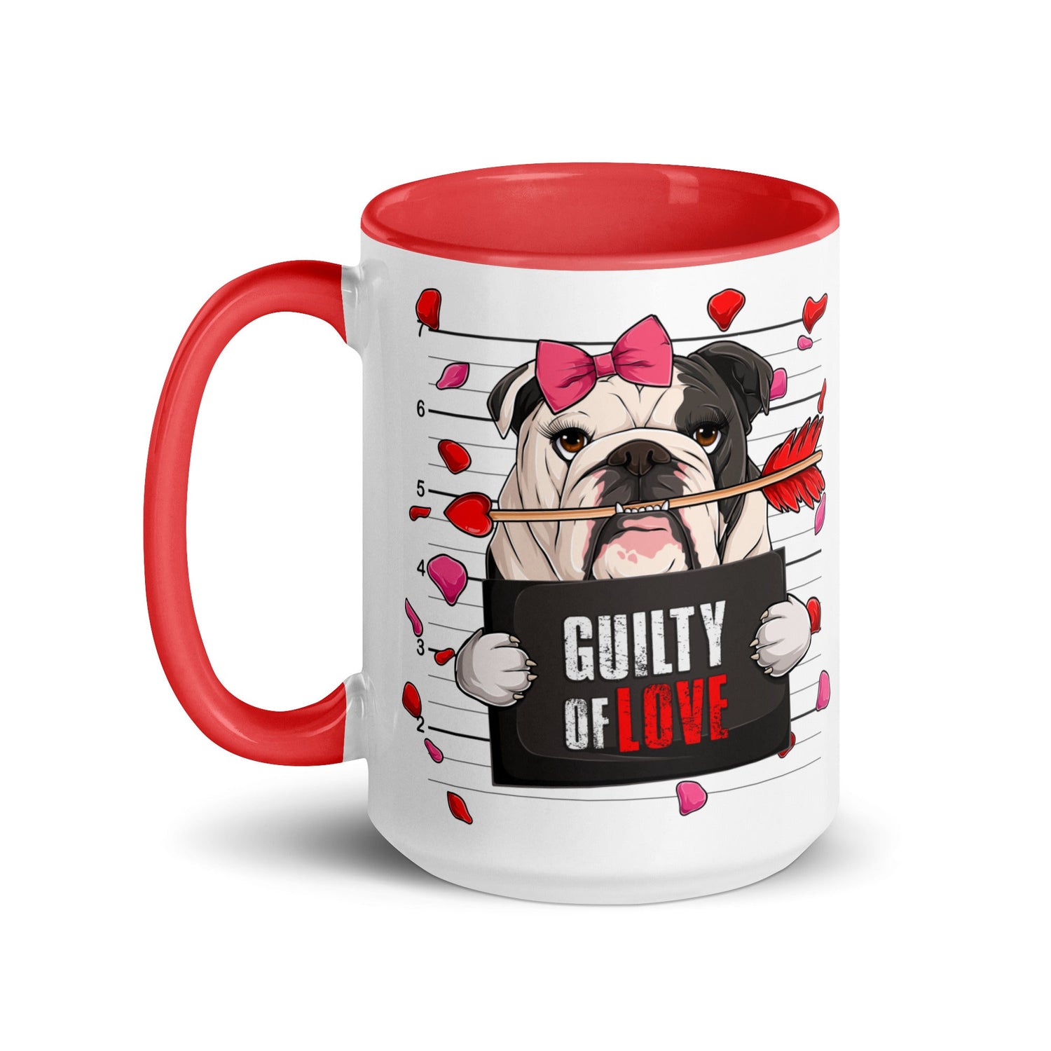 "Guilty of Love" English Bulldog Mug | B&amp;W Colored Female