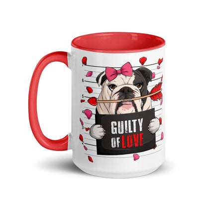 "Guilty of Love" English Bulldog Mug | B&amp;W Colored Female