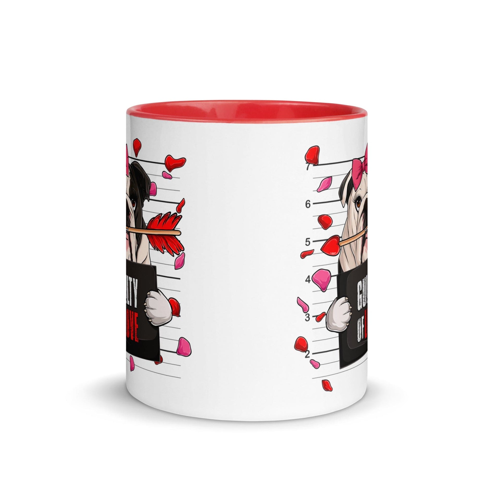 "Guilty of Love" English Bulldog Mug | B&W Colored Female