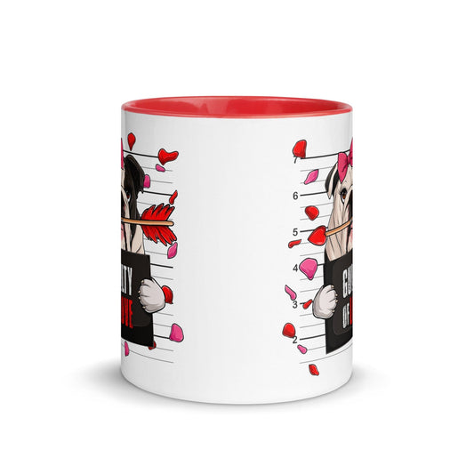 "Guilty of Love" English Bulldog Mug | B&W Colored Female