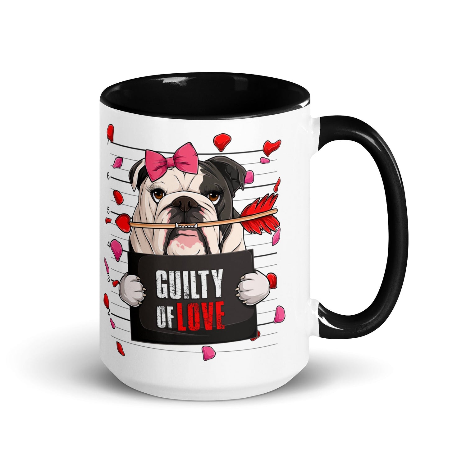 "Guilty of Love" English Bulldog Mug | B&amp;W Colored Female