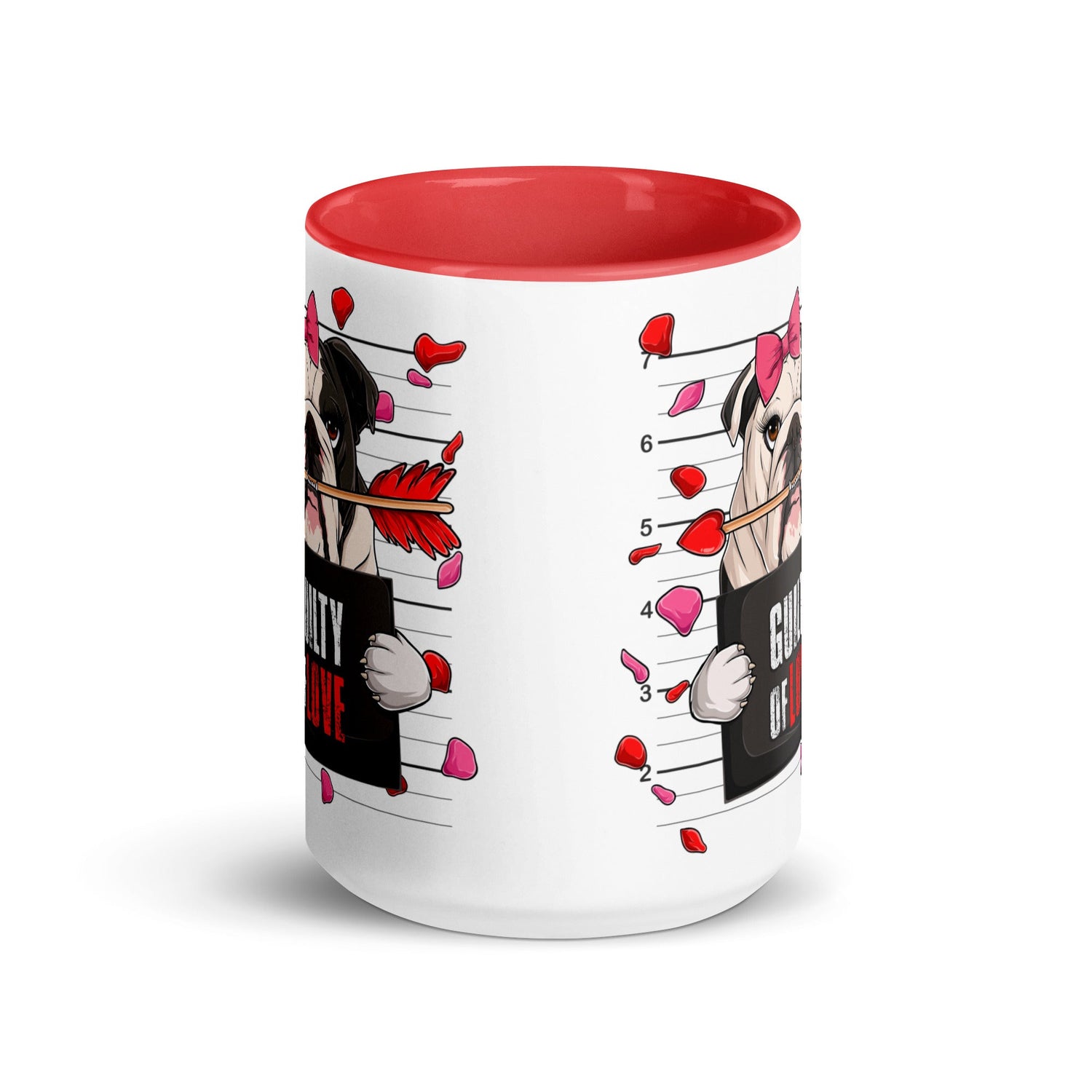 "Guilty of Love" English Bulldog Mug | B&amp;W Colored Female