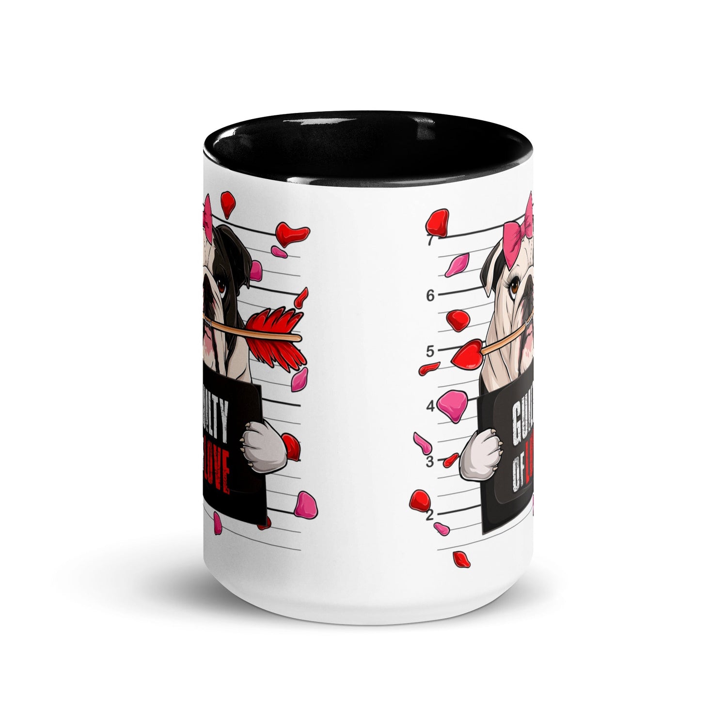 "Guilty of Love" English Bulldog Mug | B&amp;W Colored Female