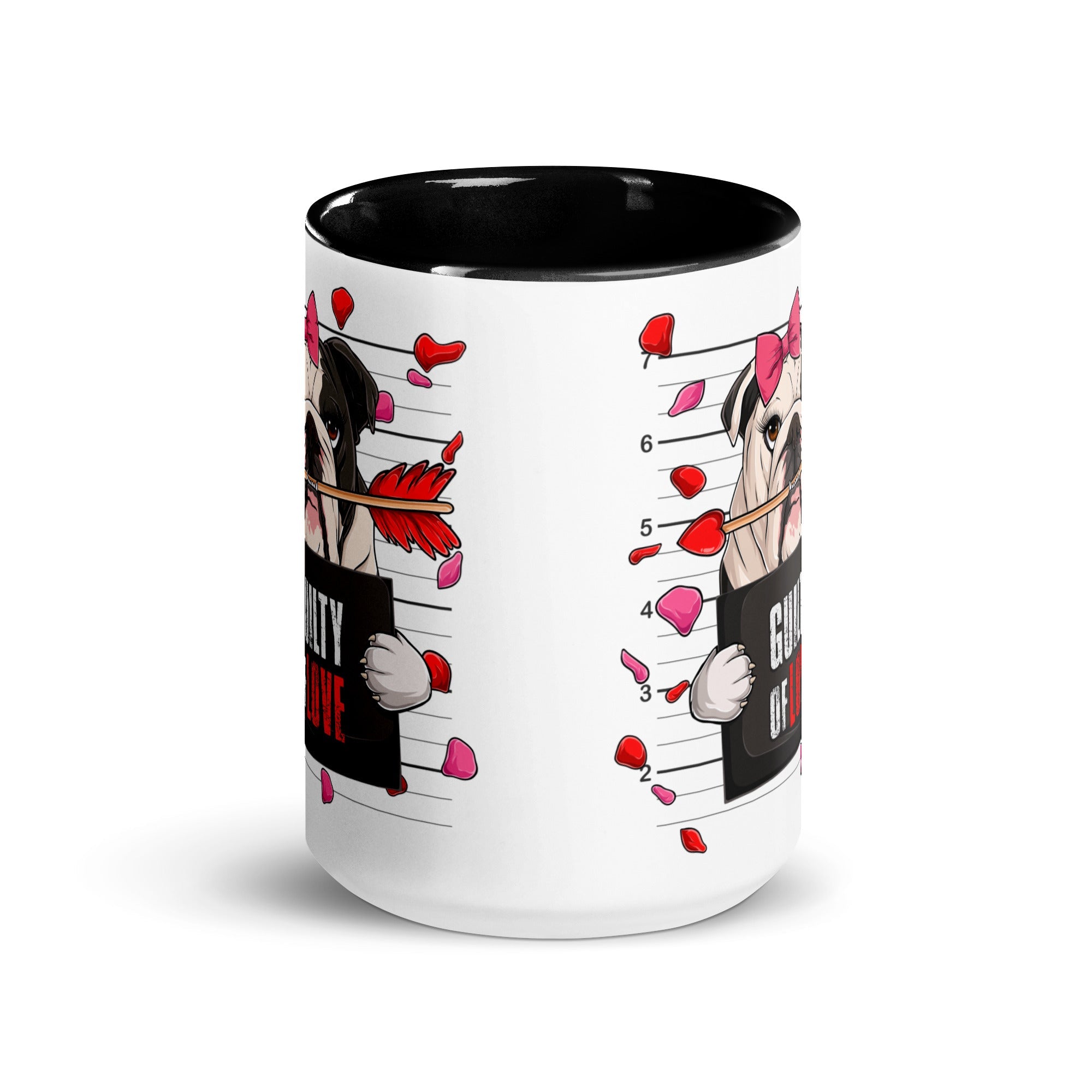 "Guilty of Love" English Bulldog Mug | B&amp;W Colored Female